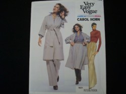 1821 VOGUE  EZ CAROL HORN LONG JACKET,  BELT,  PANTS,  FLARE SKIRT PATTERN 10